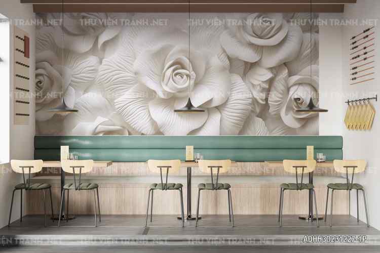 Tranh dán tường Hoa 3D- ADHH3D231227-1P - Tranh tường chất lượng cao